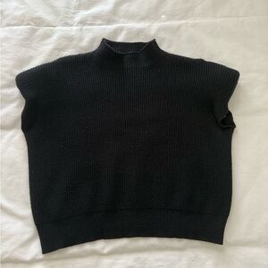 Black Sleeveless Knit Top
